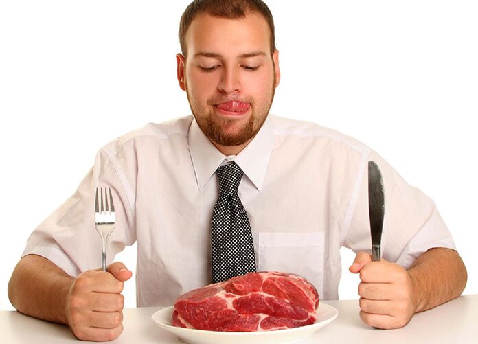 Red meat in a man's diet
